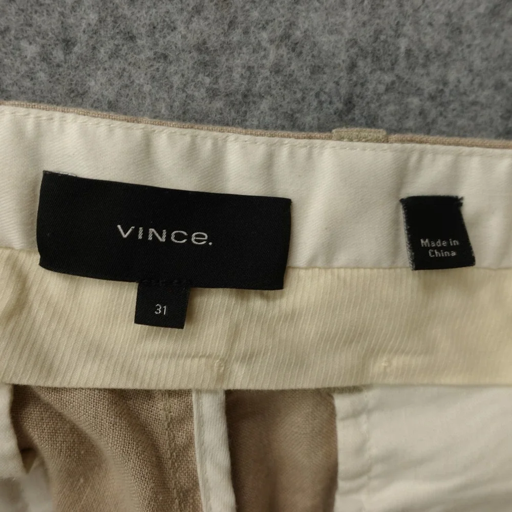 Vince Hemp Pants Mens 31 Oat Beige SLIM Linen Look Neutral Tapered Summer 32x32